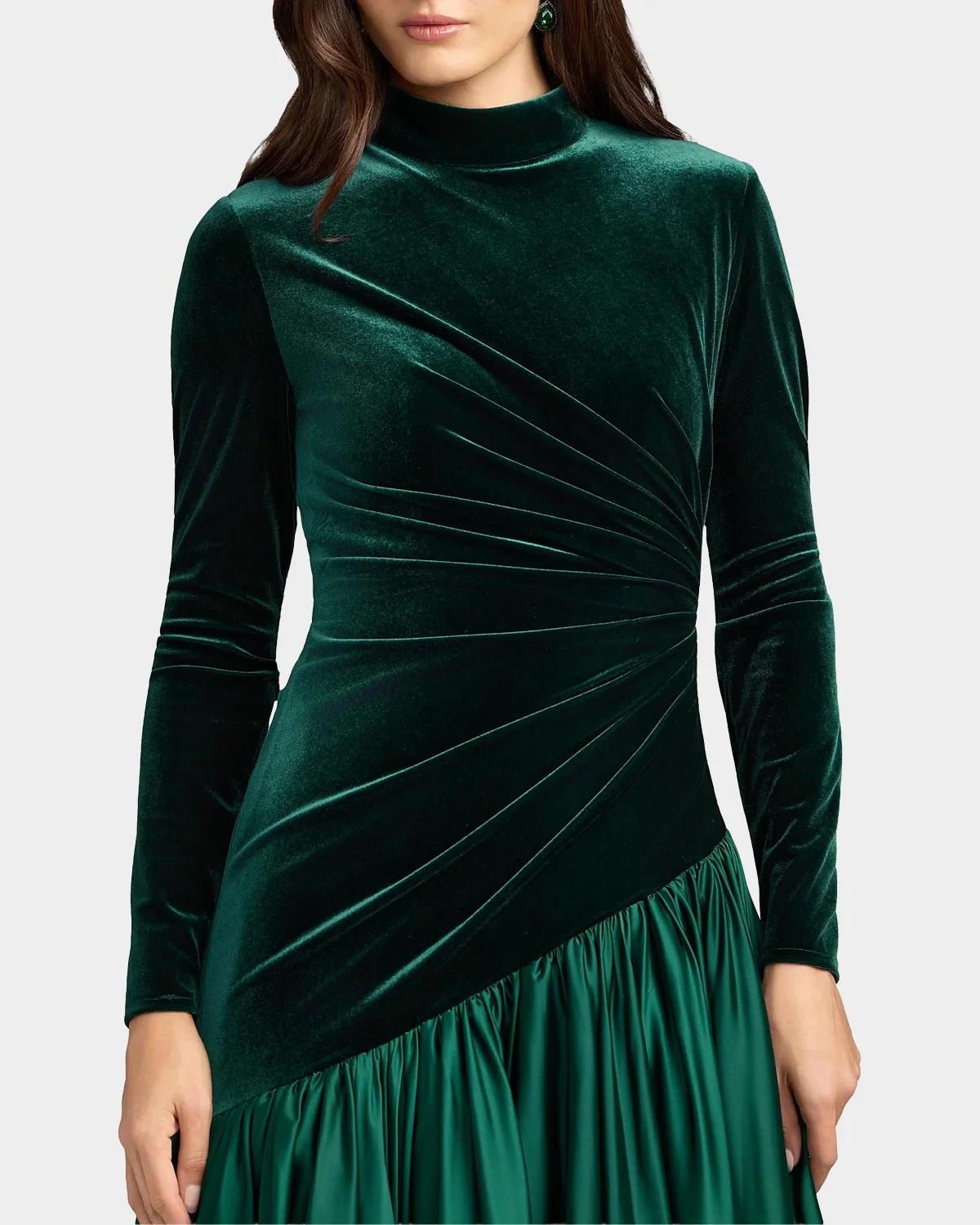 Mixed-Media Asymmetric Ballgown - thumbnail 2