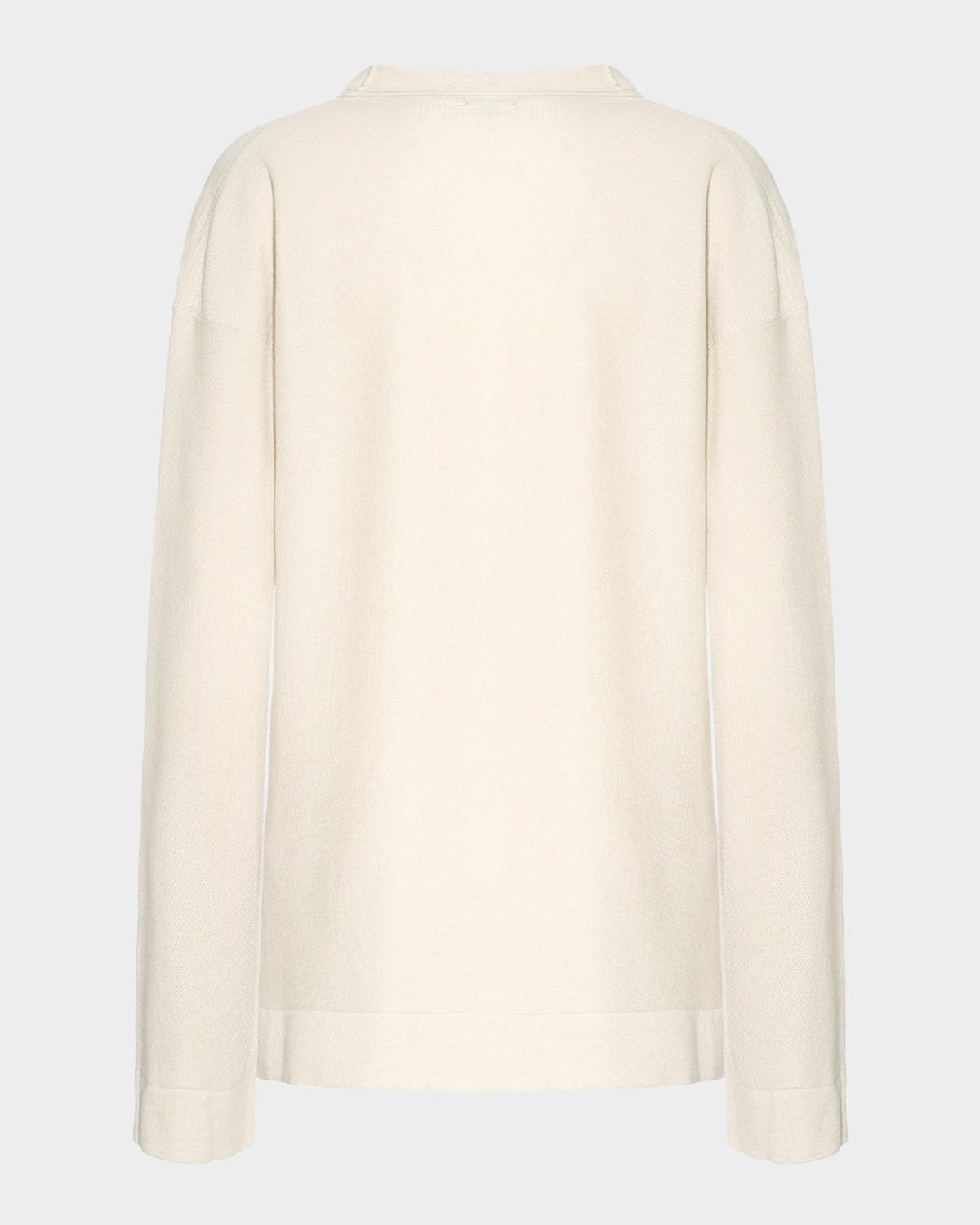 Piqu Virgin Wool-Silk Sweater - thumbnail 3