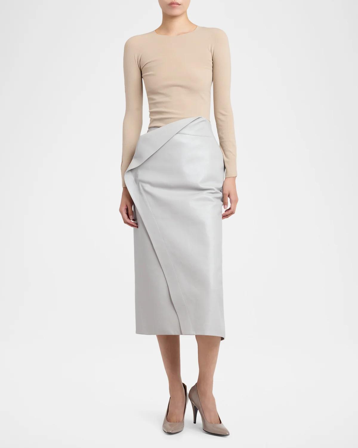 Fine Silk-Wool Knit Crewneck Sweater - thumbnail 2