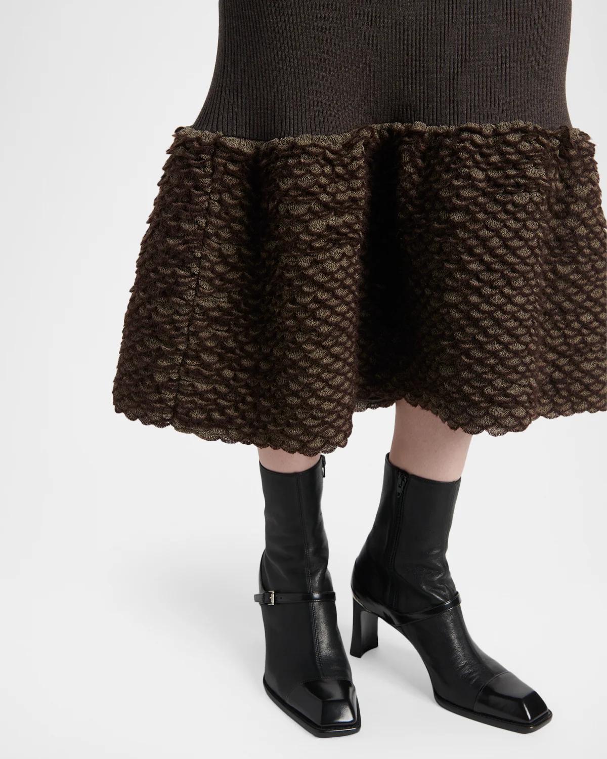 Rib-Knit Wool Midi Dress - thumbnail 5