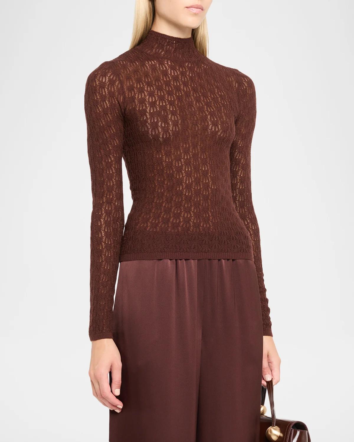 Rhea Sheer Merino Wool Sweater - thumbnail 4