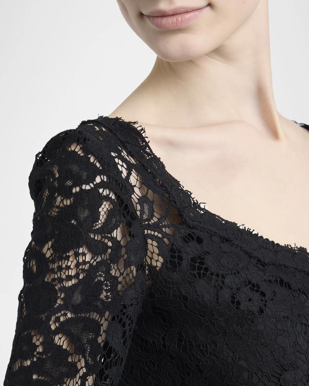 Long-Sleeve Lace Mini Dress - thumbnail 5