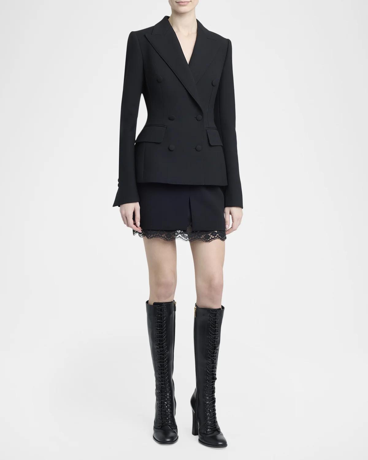 Double Crepe Slim Double-Breasted Jacket - thumbnail 2