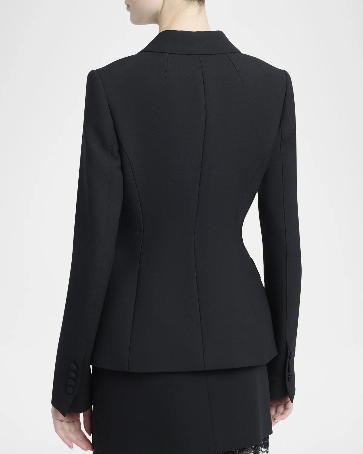 Double Crepe Slim Double-Breasted Jacket - thumbnail 3