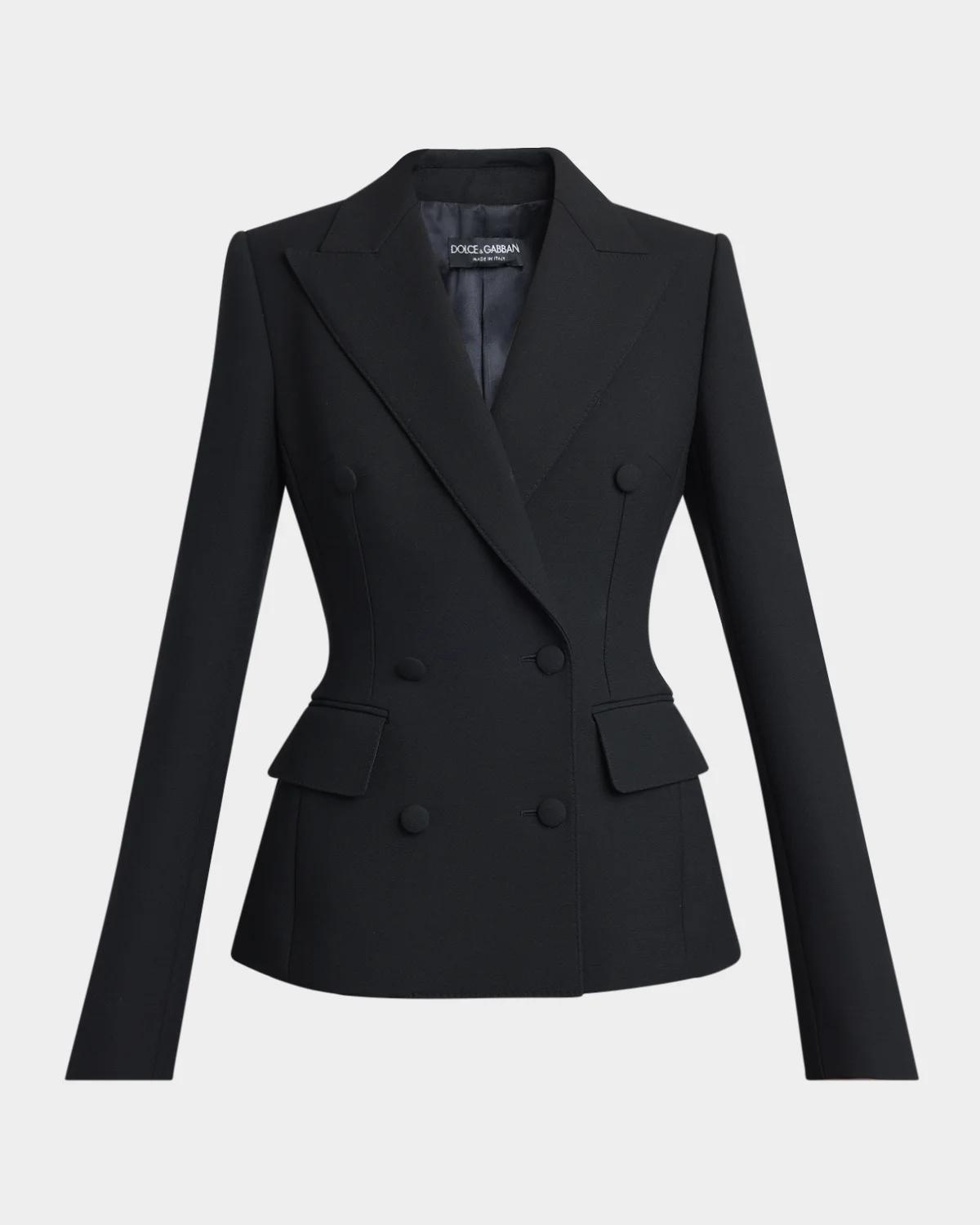 Double Crepe Slim Double-Breasted Jacket