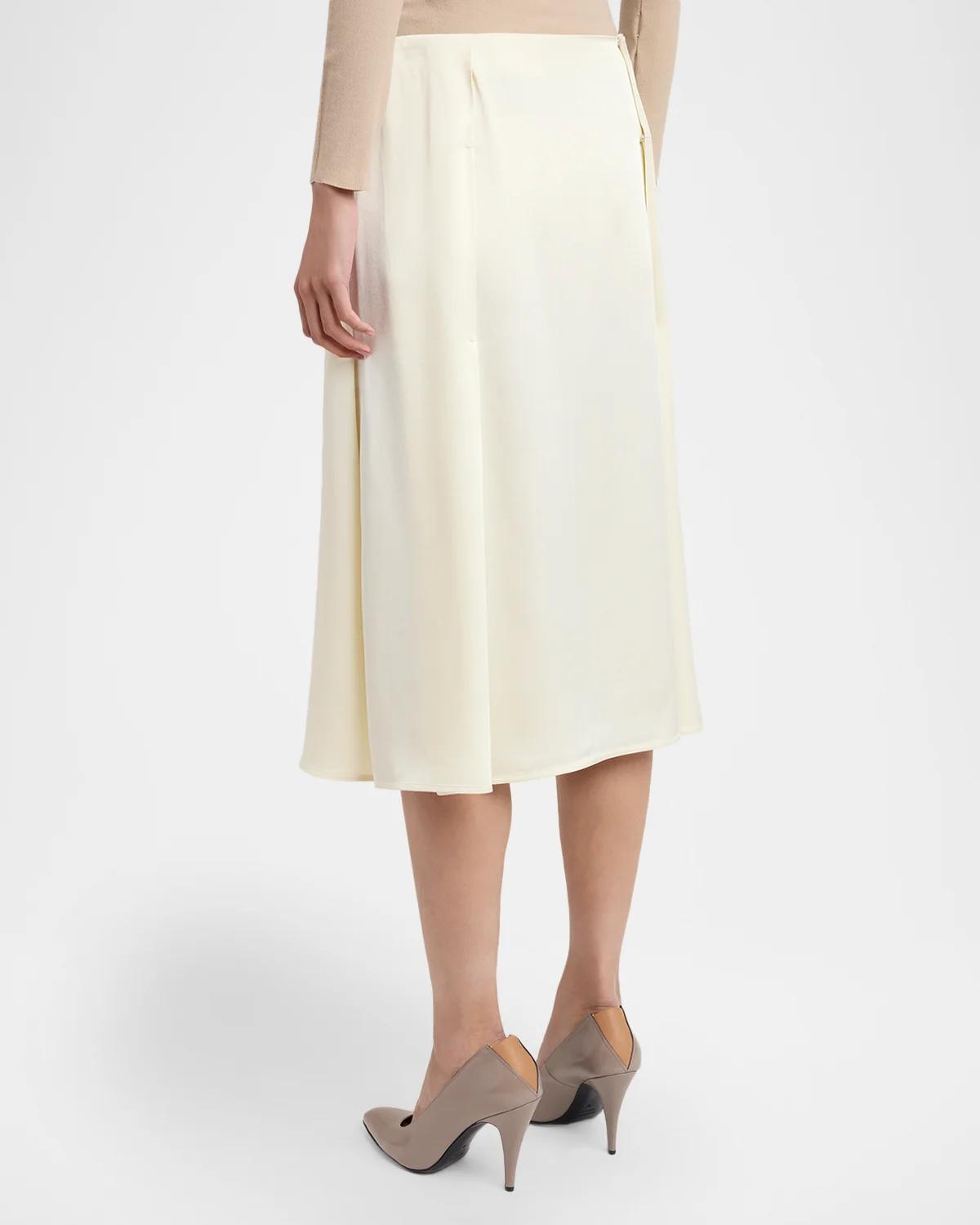 Side Paneled Wool Sable Midi Skirt - thumbnail 3