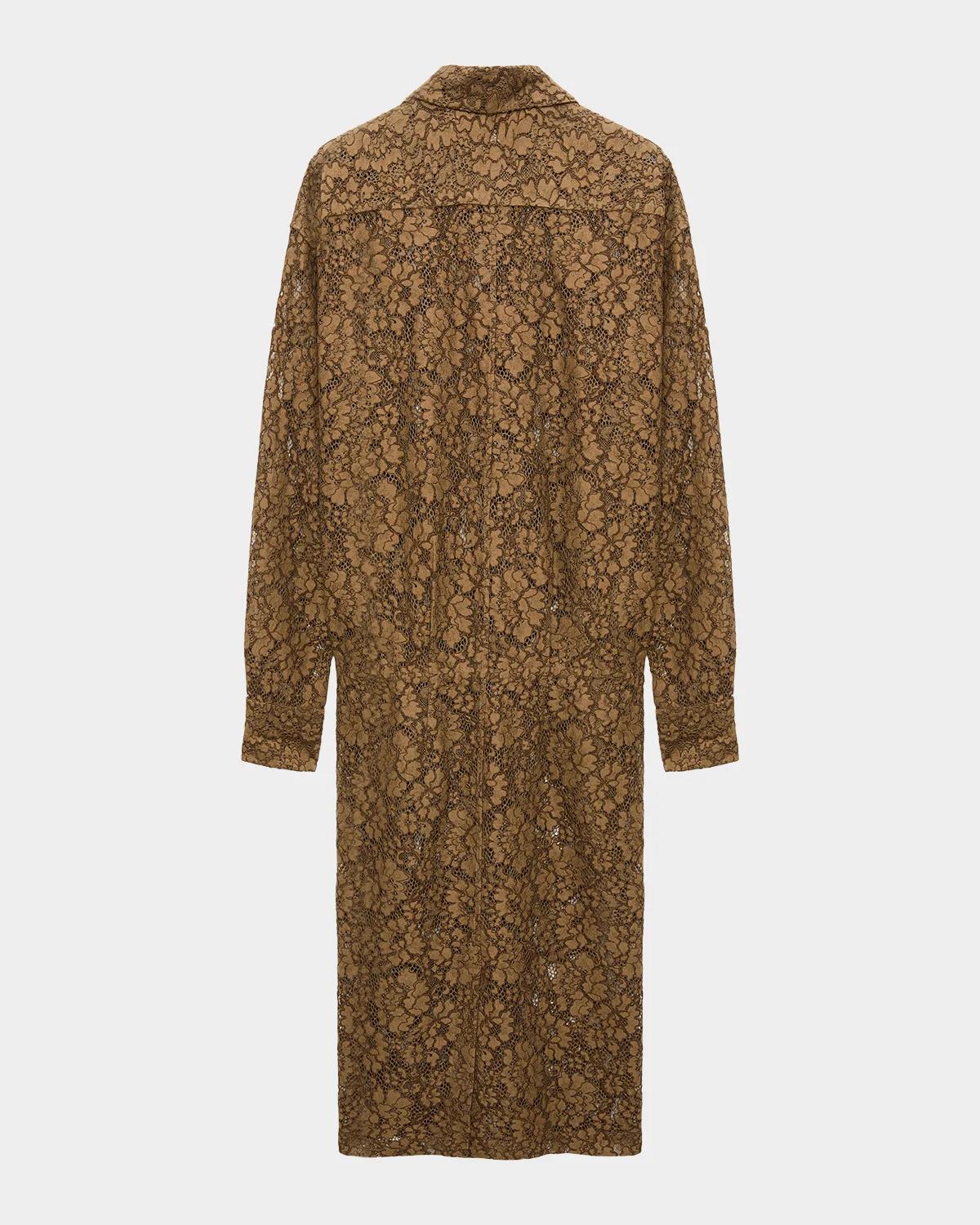 Powerful Lace Blouson Midi Shirtdress - thumbnail 2