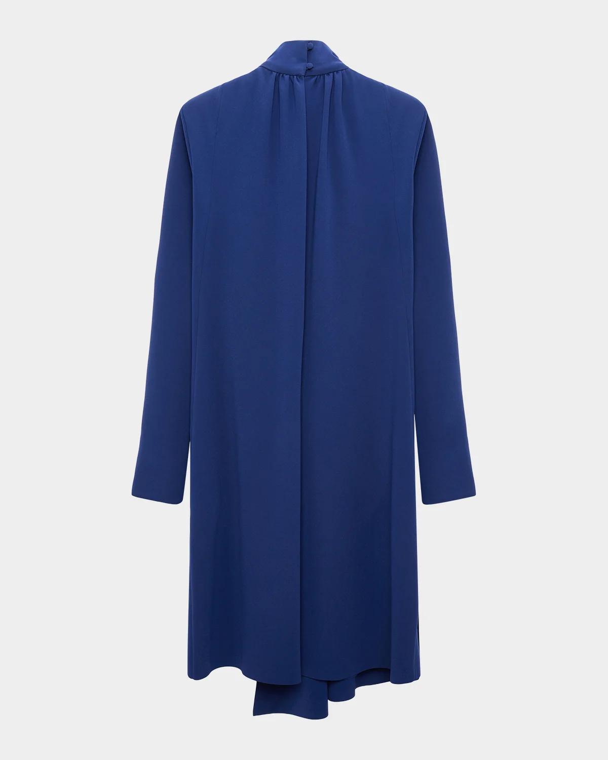 Statement Drape Tie-Neck Crepe Midi Dress - thumbnail 2