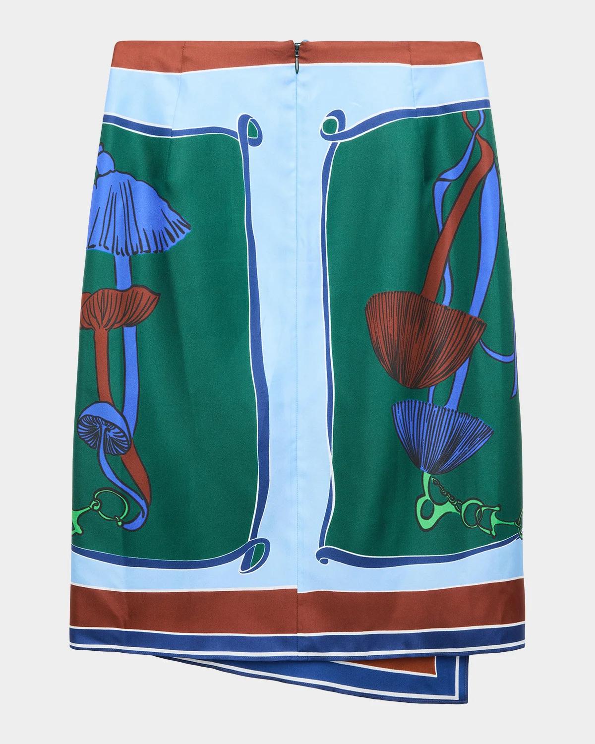 Cosmic Funghi Silk Twill Midi Skirt - thumbnail 2