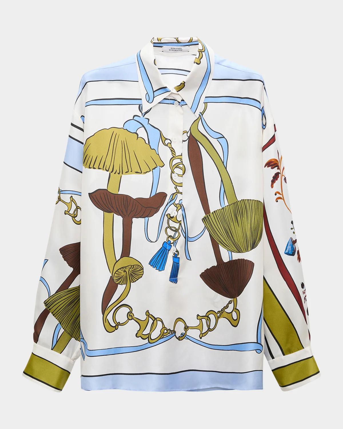 Cosmic Funghi Silk Twill Blouse