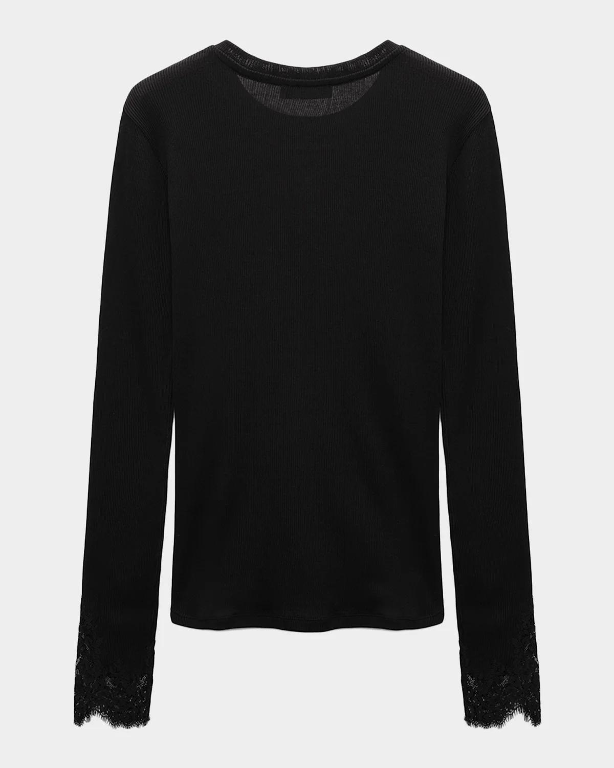 Pure Sleekness Lace-Cuff Cotton Shirt - thumbnail 2