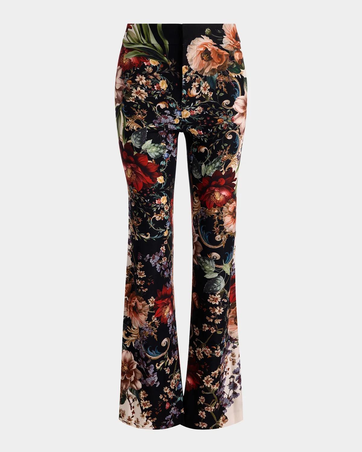Andrew Floral Bootcut Slim-Fit Pants