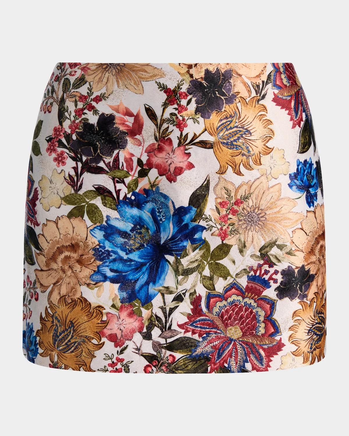 Rubi Floral Jacquard Mini Skirt