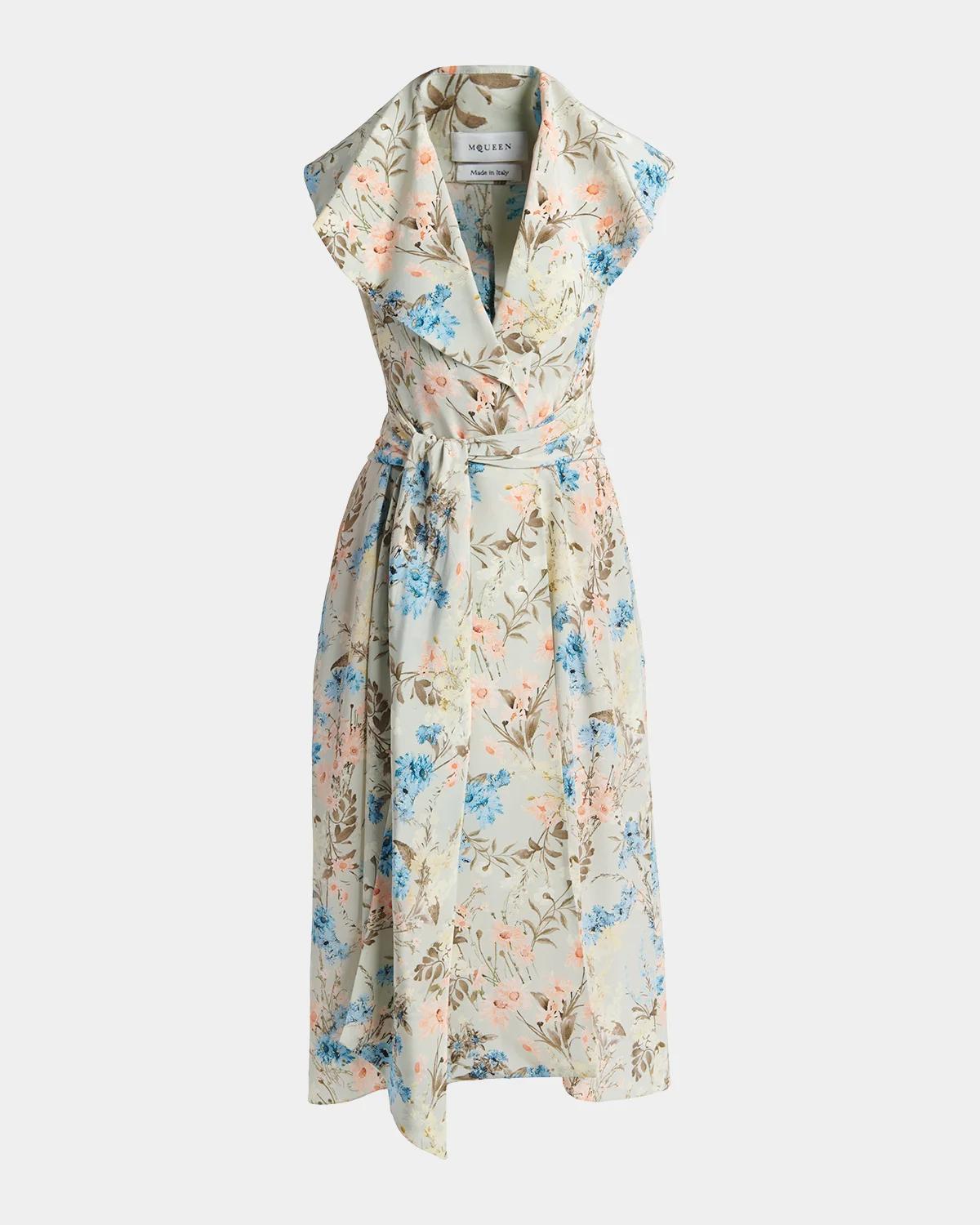 Floral Silk Midi Dress