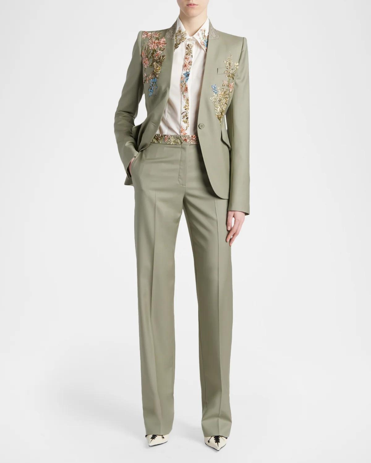 Beaded Silk Slim Button-Down Shirt - thumbnail 2