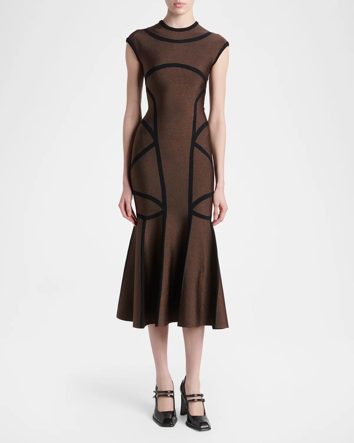 Geometric Trumpet Midi Dress - thumbnail 2