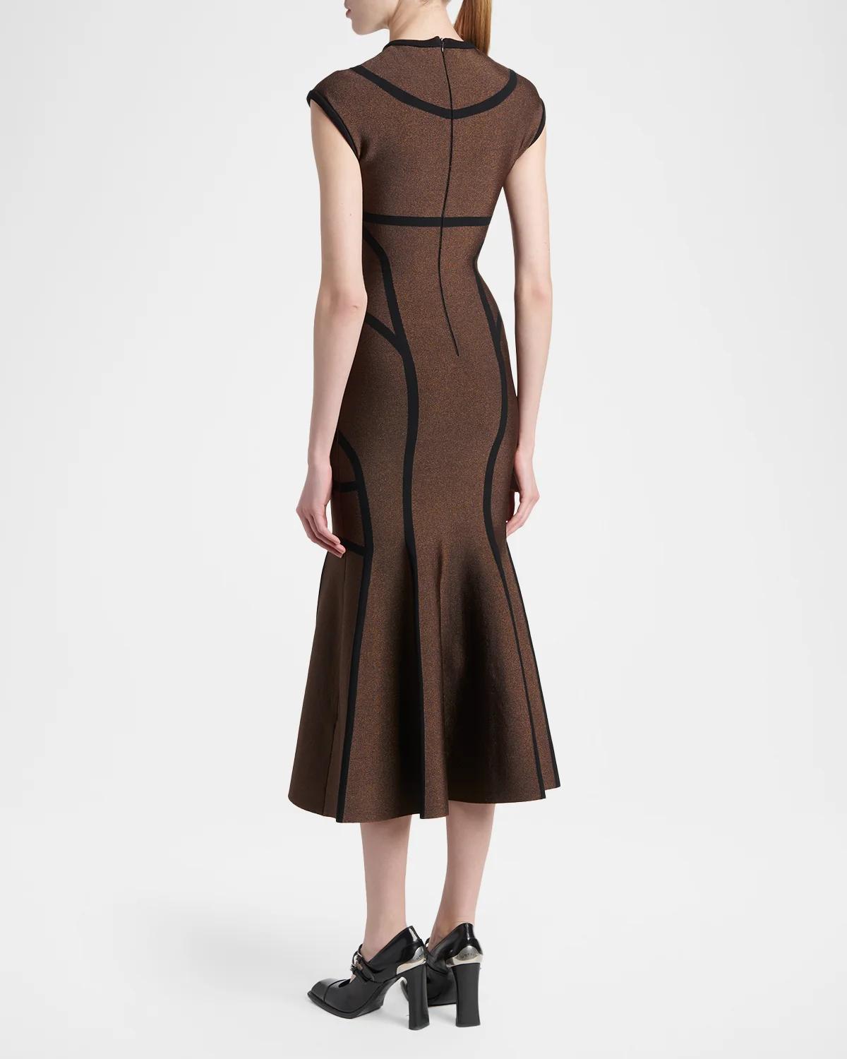 Geometric Trumpet Midi Dress - thumbnail 3