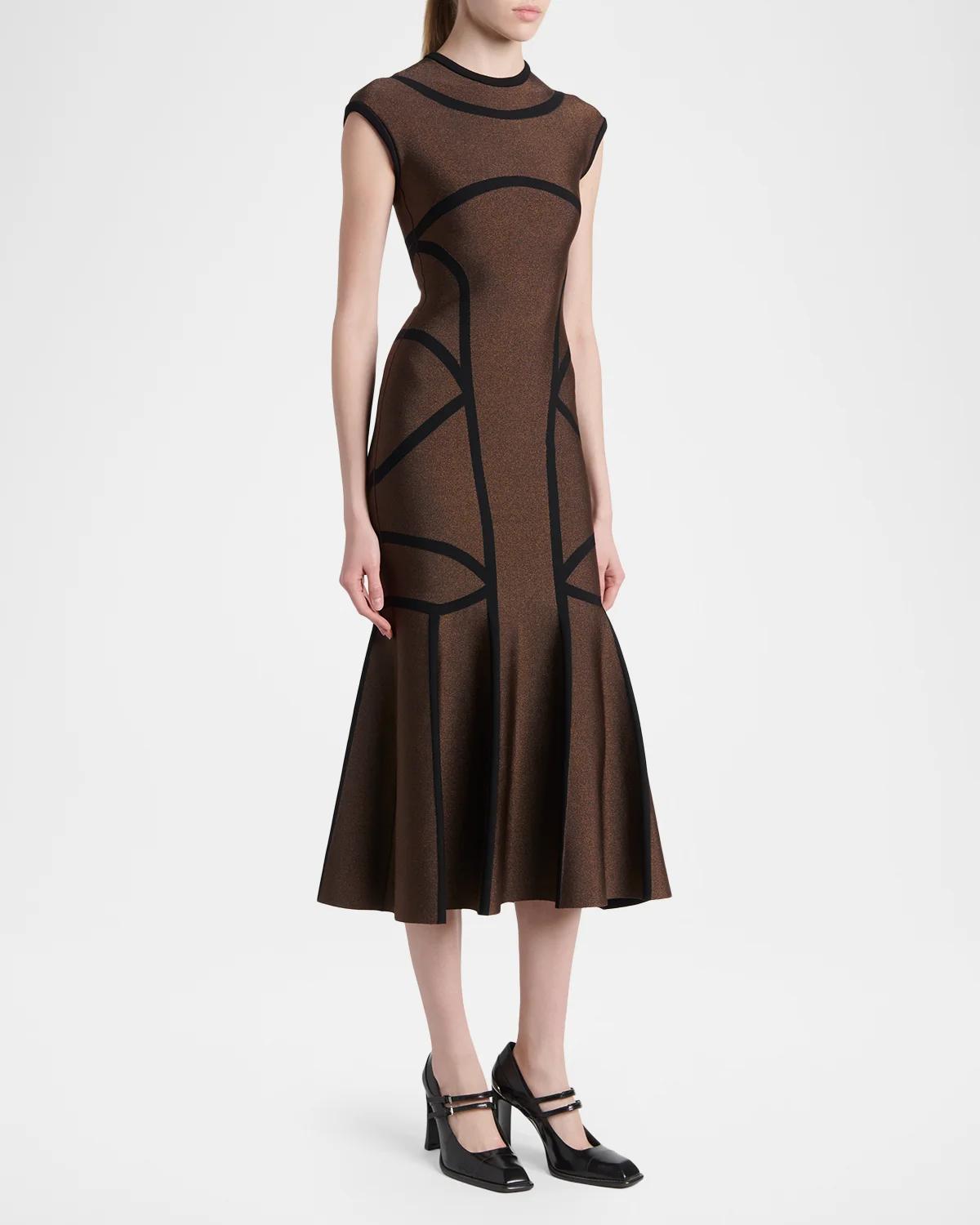 Geometric Trumpet Midi Dress - thumbnail 4