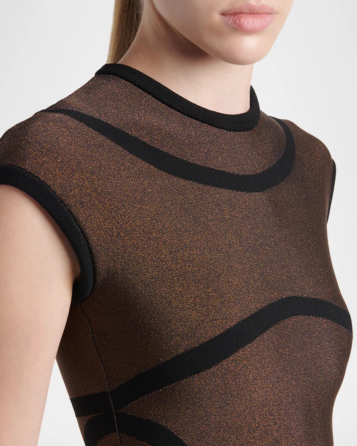 Geometric Trumpet Midi Dress - thumbnail 5