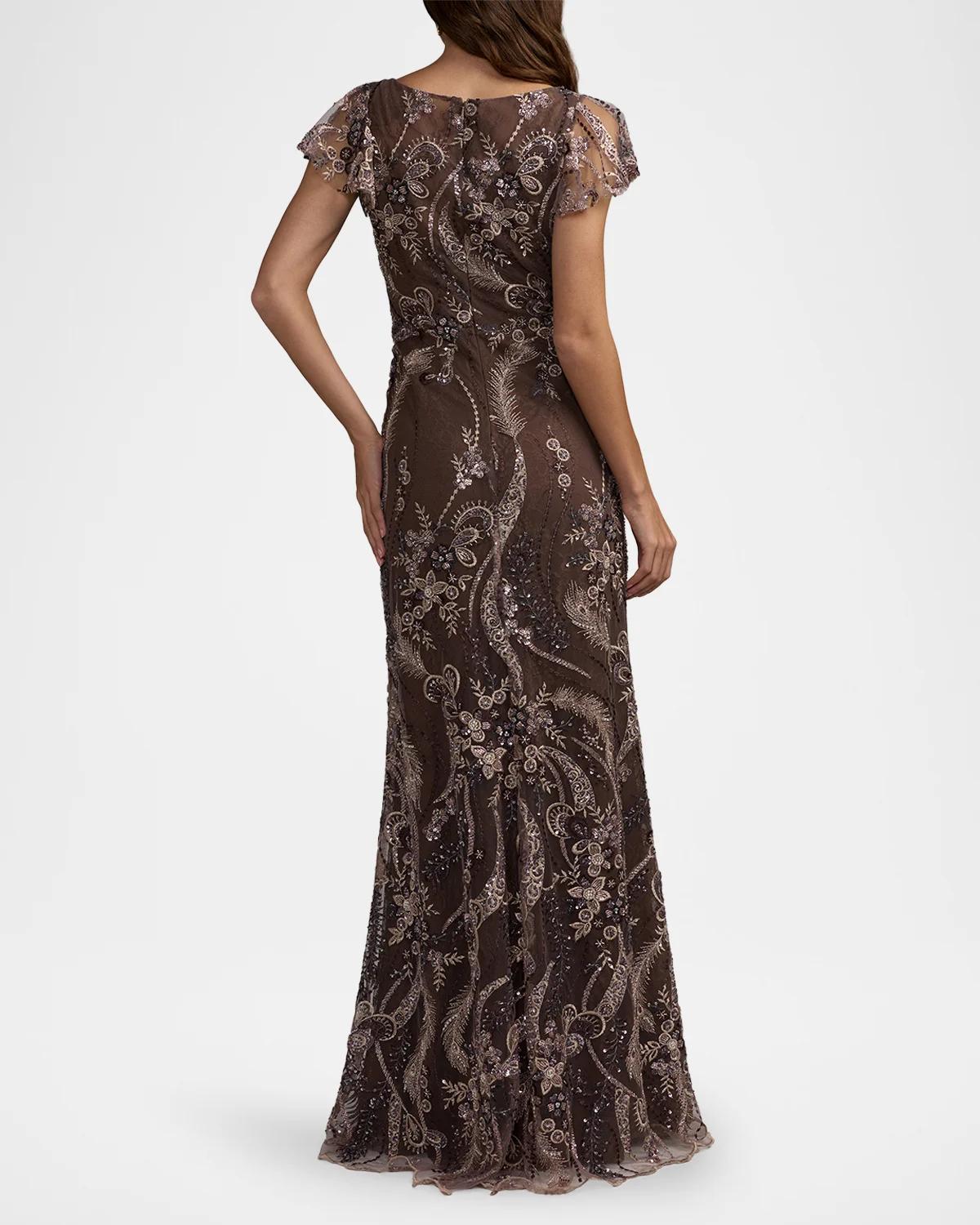 Embroidered Sequined Gown - thumbnail 3