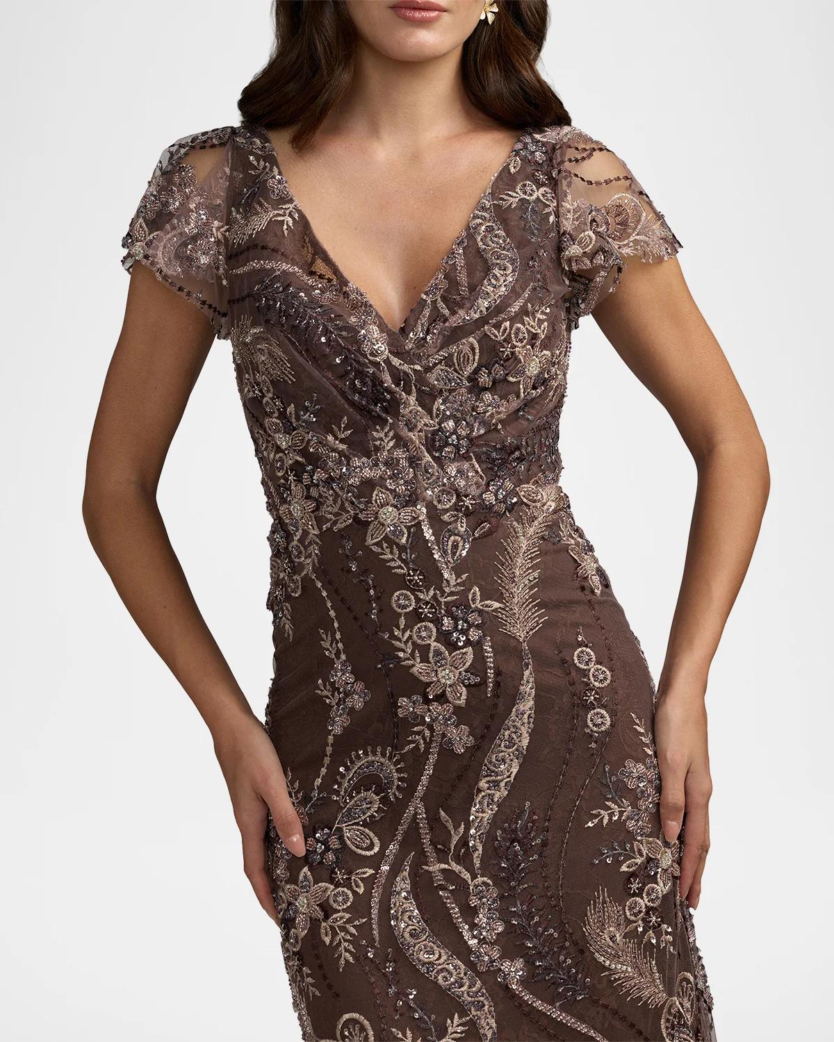Embroidered Sequined Gown - thumbnail 5