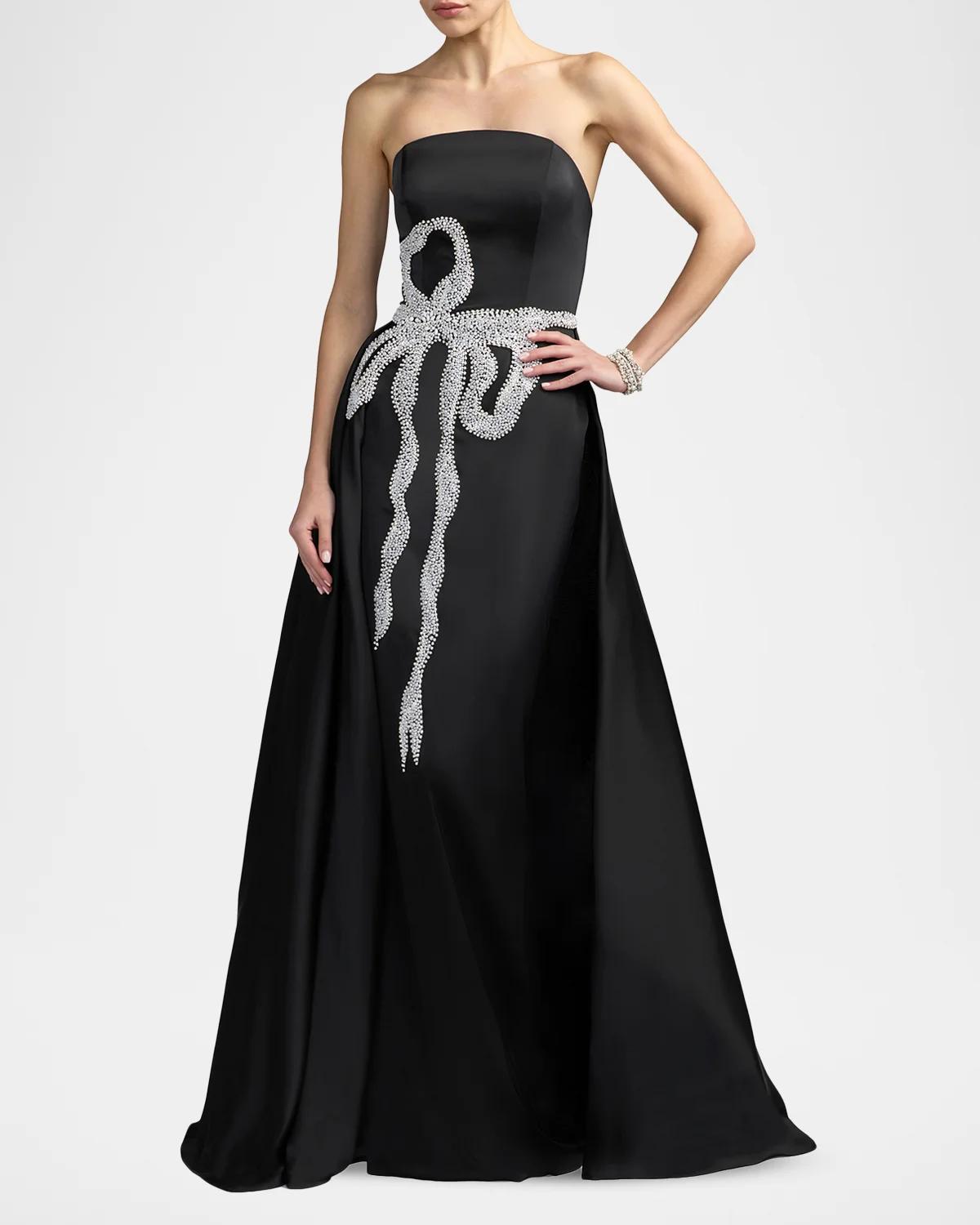 Evening Strapless Satin Gown - thumbnail 2