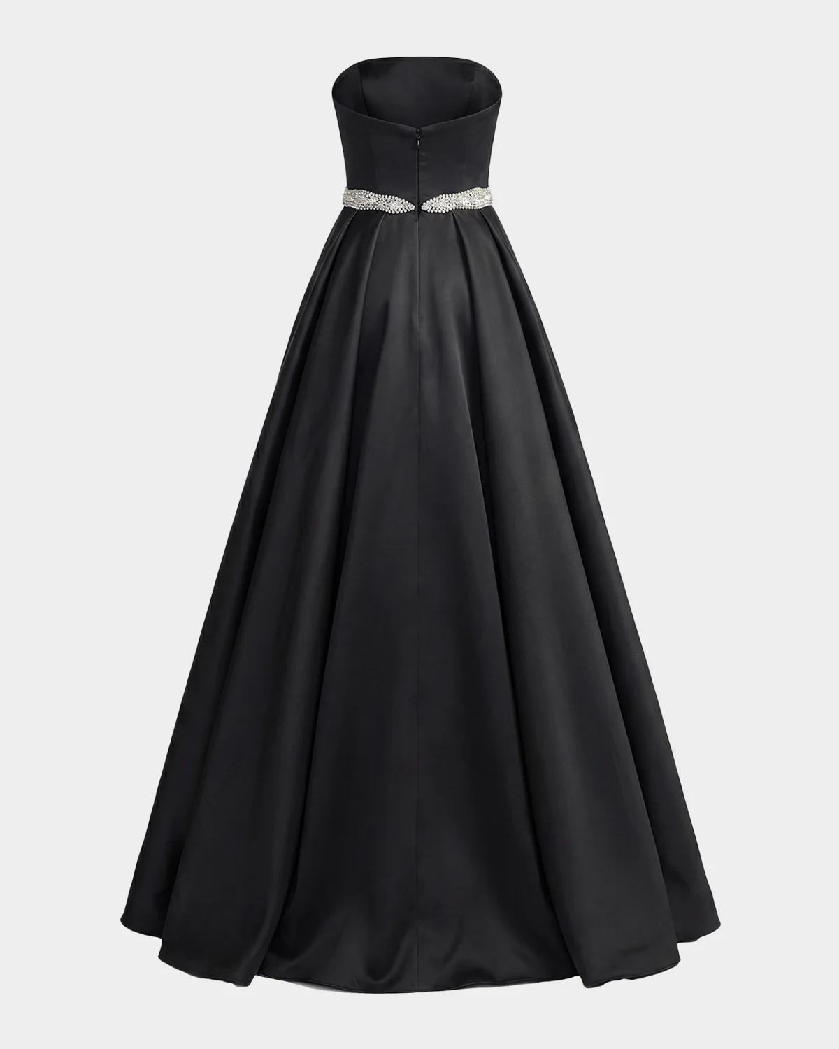 Evening Strapless Satin Gown - thumbnail 4