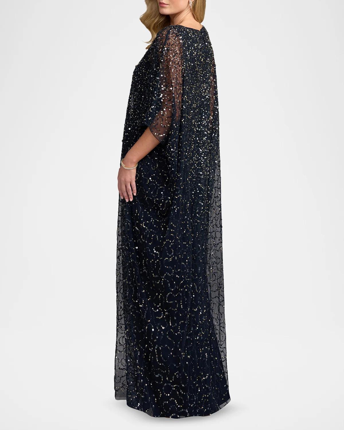 Embellished Mesh Caftan Maxi Dress - thumbnail 3