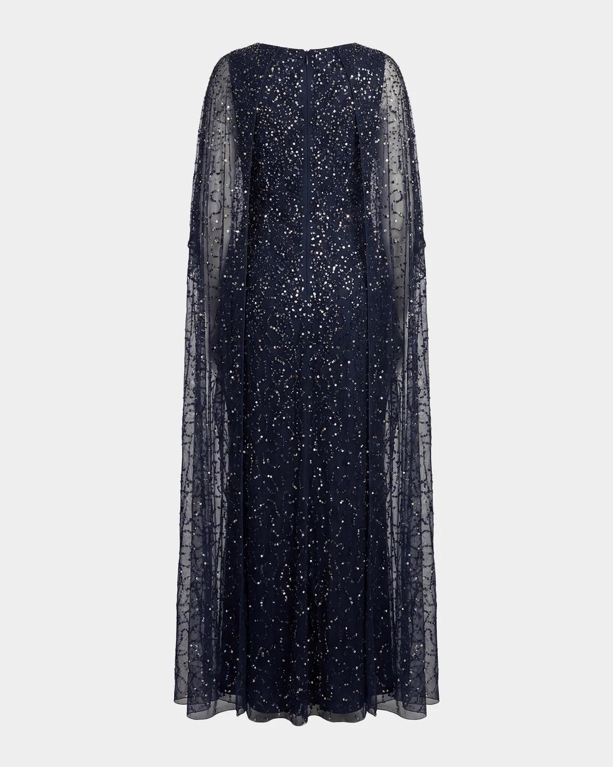 Embellished Mesh Caftan Maxi Dress - thumbnail 4
