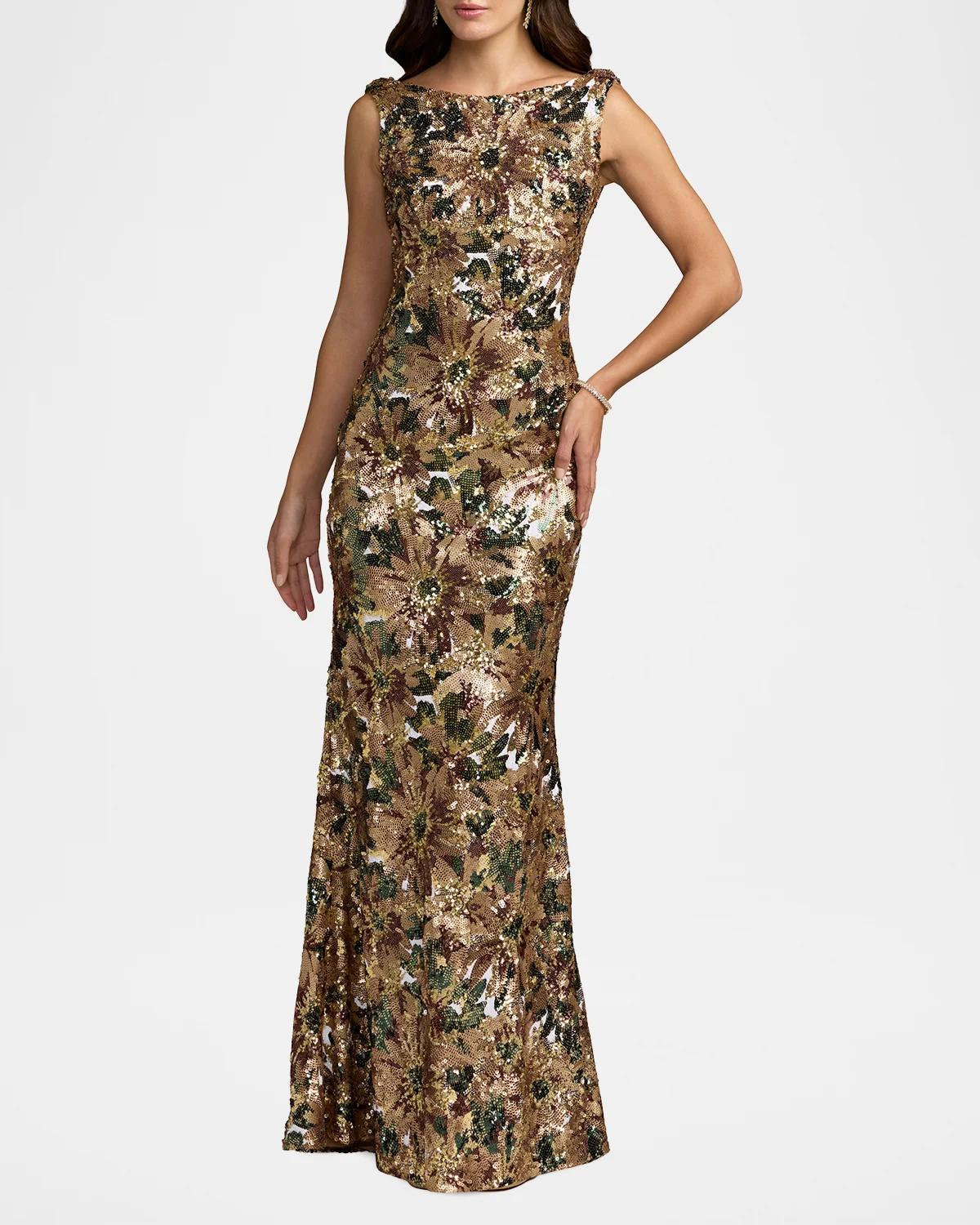 Sequin Cowl Back Gown - thumbnail 2