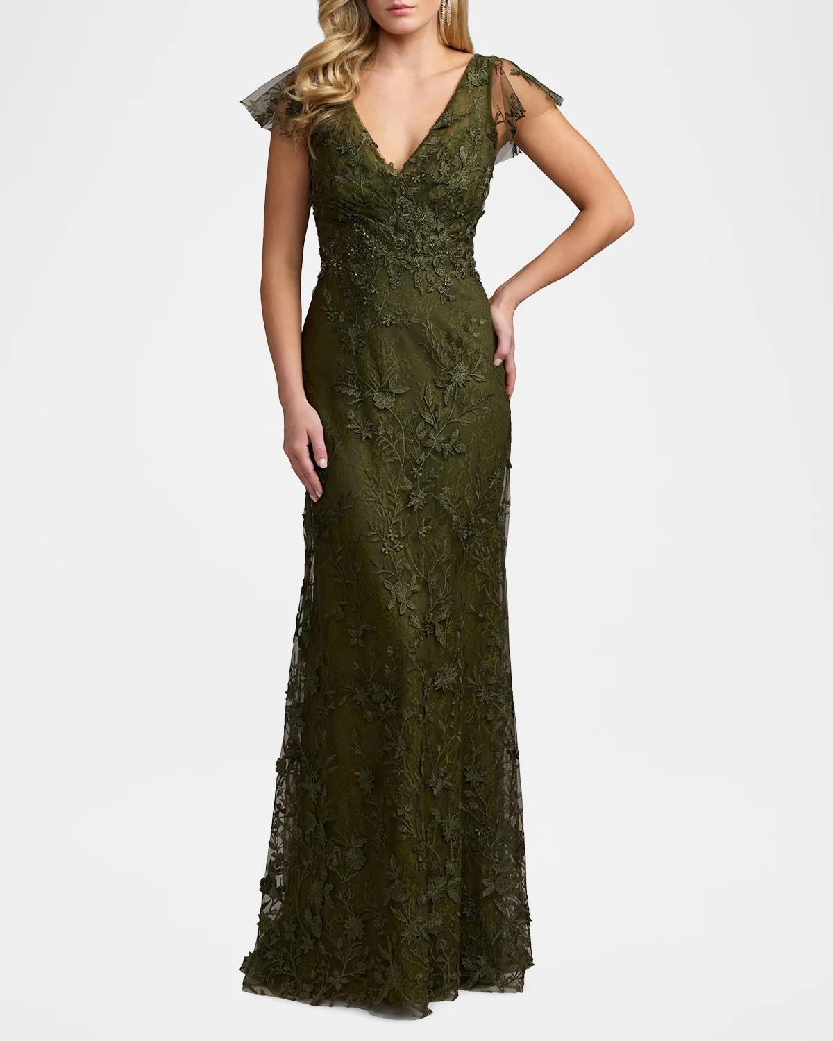 Floral Appliqué Tulle Gown - thumbnail 2