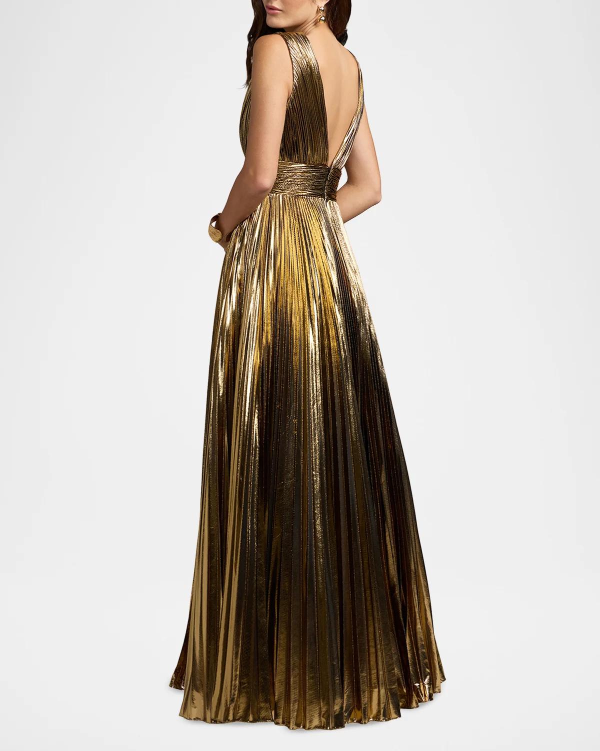 Metallic Pleated Ombré Gown - thumbnail 3