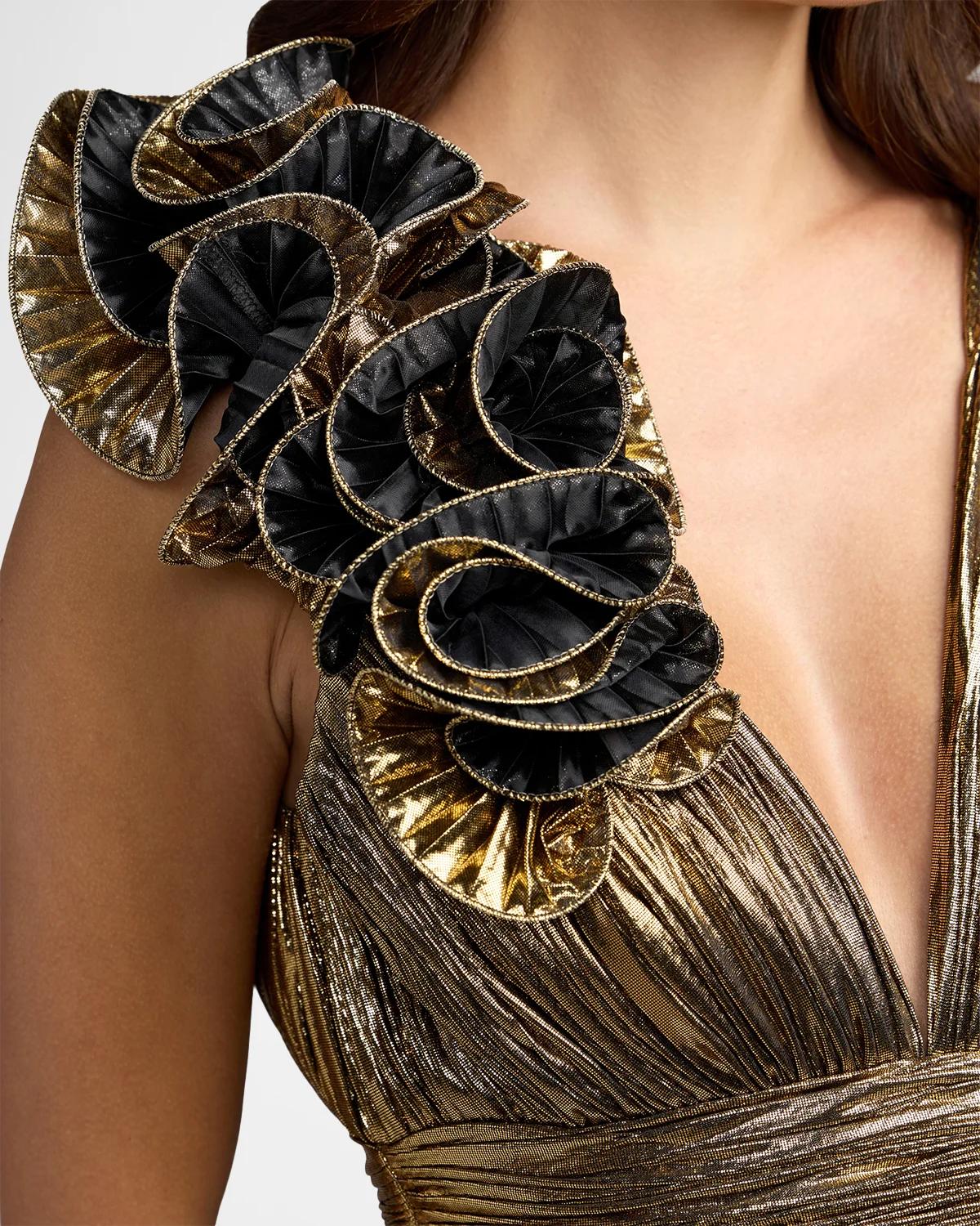 Metallic Pleated Ombré Gown - thumbnail 5