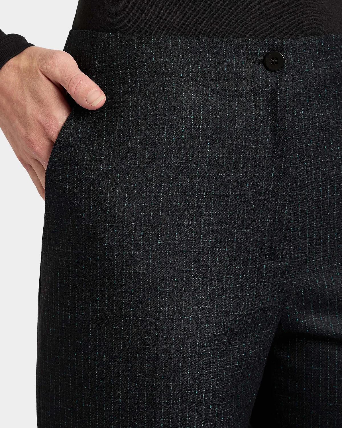 Beth Checked Virgin Wool Flared Pants - thumbnail 5