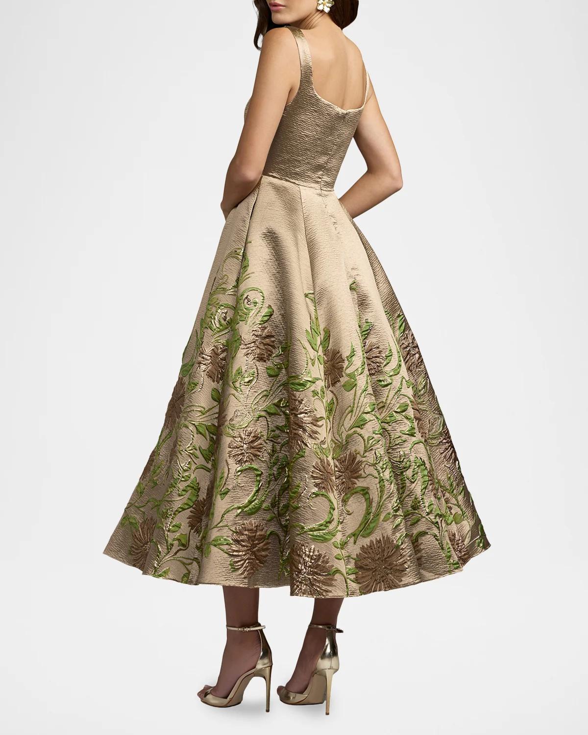 Floral Brocade Midi Dress - thumbnail 3