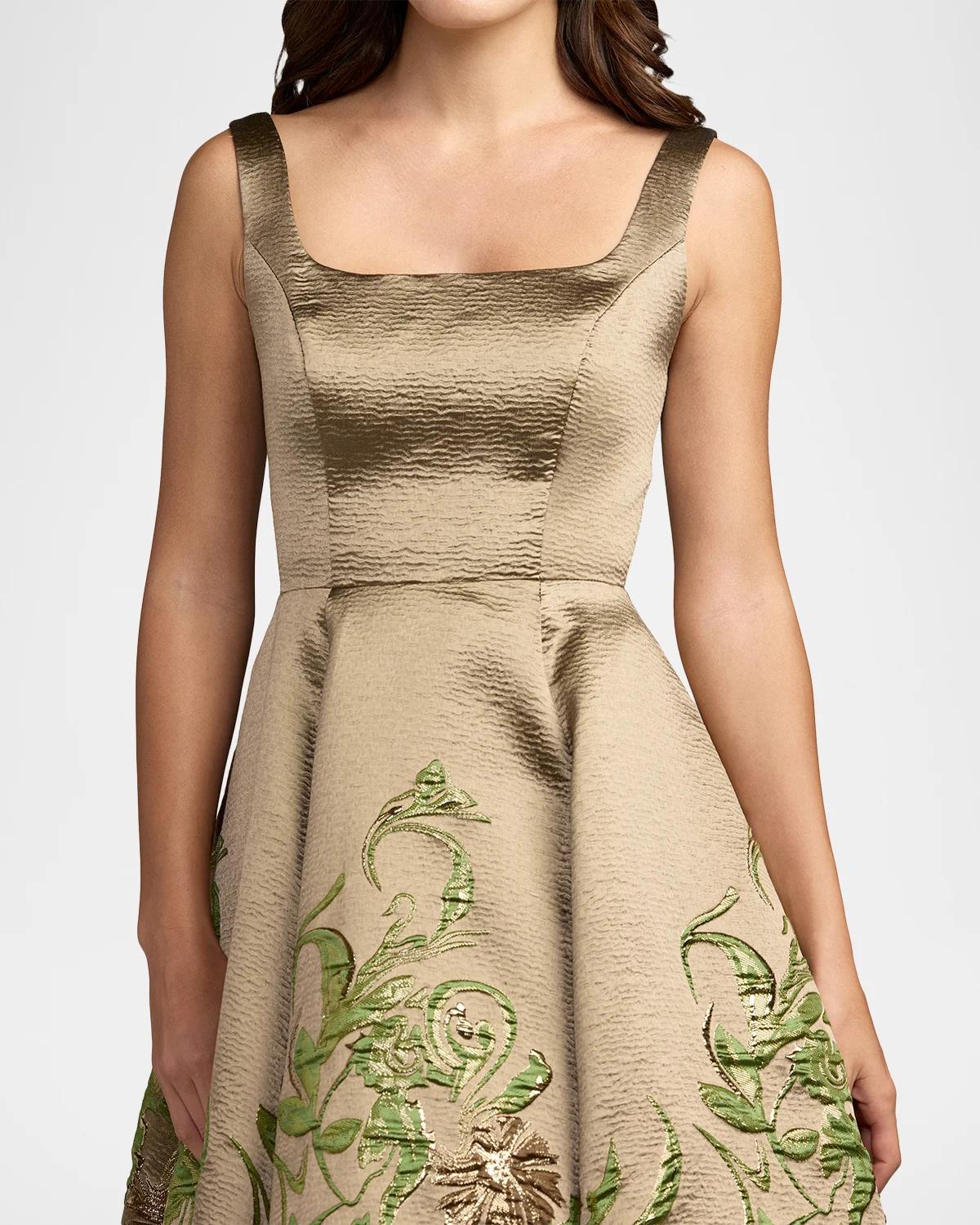 Floral Brocade Midi Dress - thumbnail 5