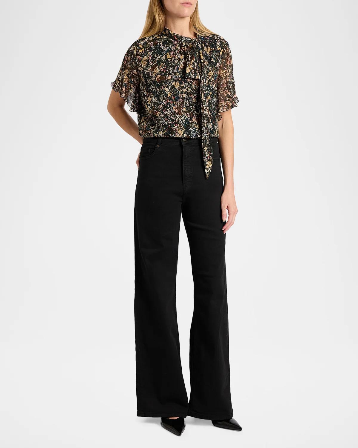 Abstract Tie-Neck Blouse - thumbnail 2