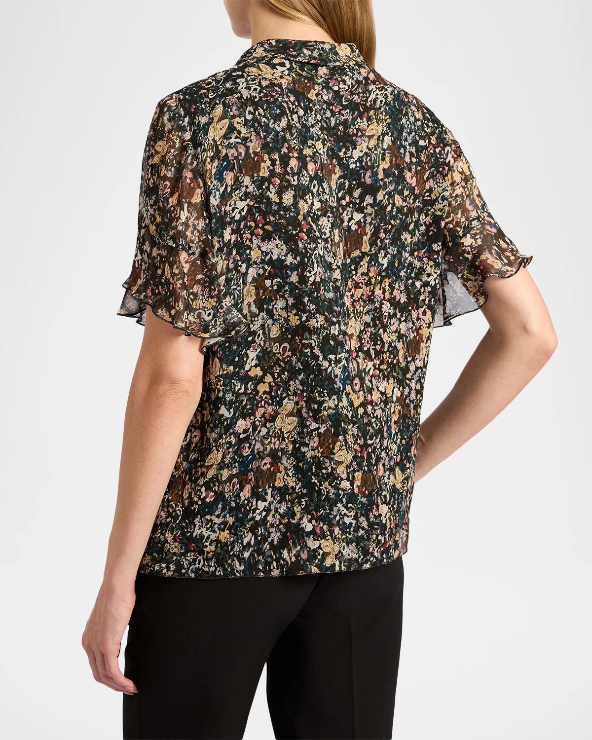 Abstract Tie-Neck Blouse - thumbnail 3