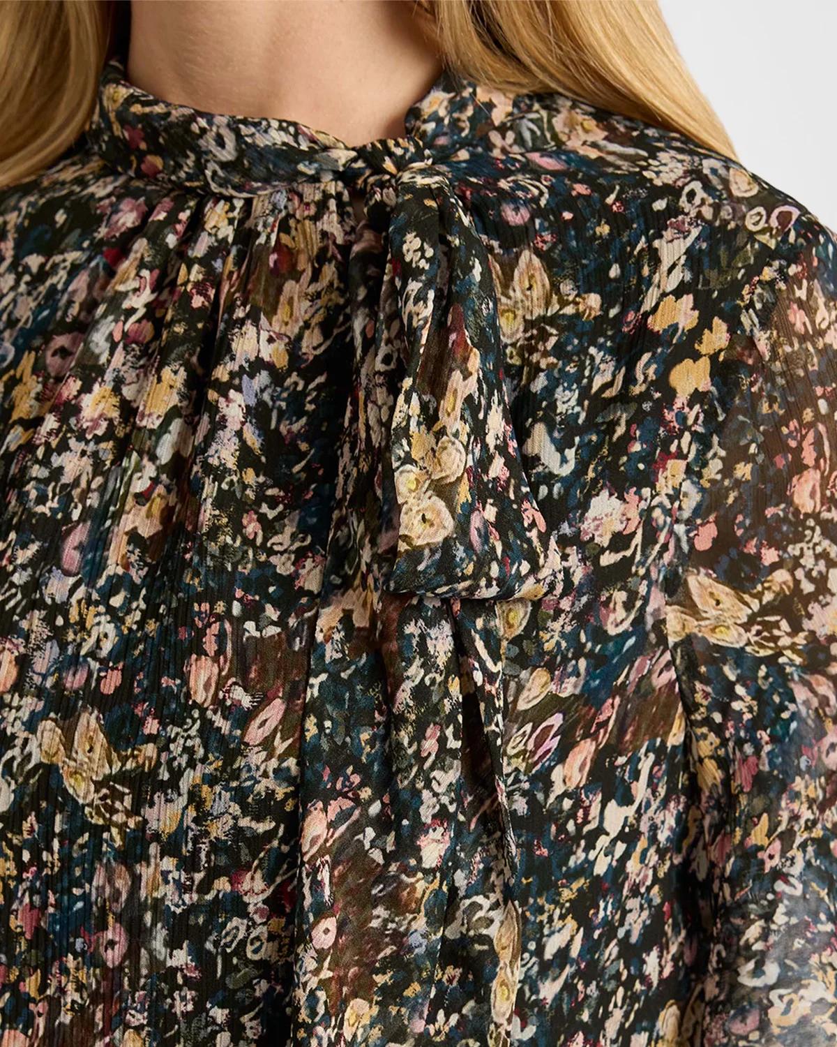 Abstract Tie-Neck Blouse - thumbnail 6