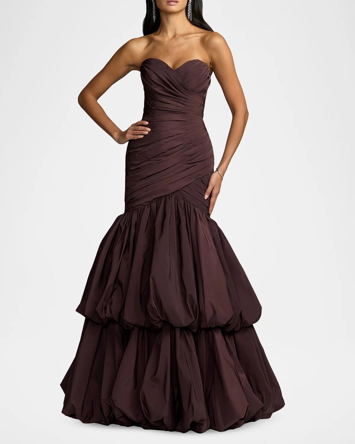 Strapless Faille Bubble Mermaid Gown - thumbnail 2