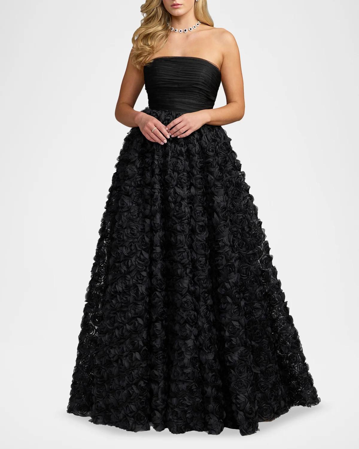 Strapless Rosette Lace Ballgown - thumbnail 2
