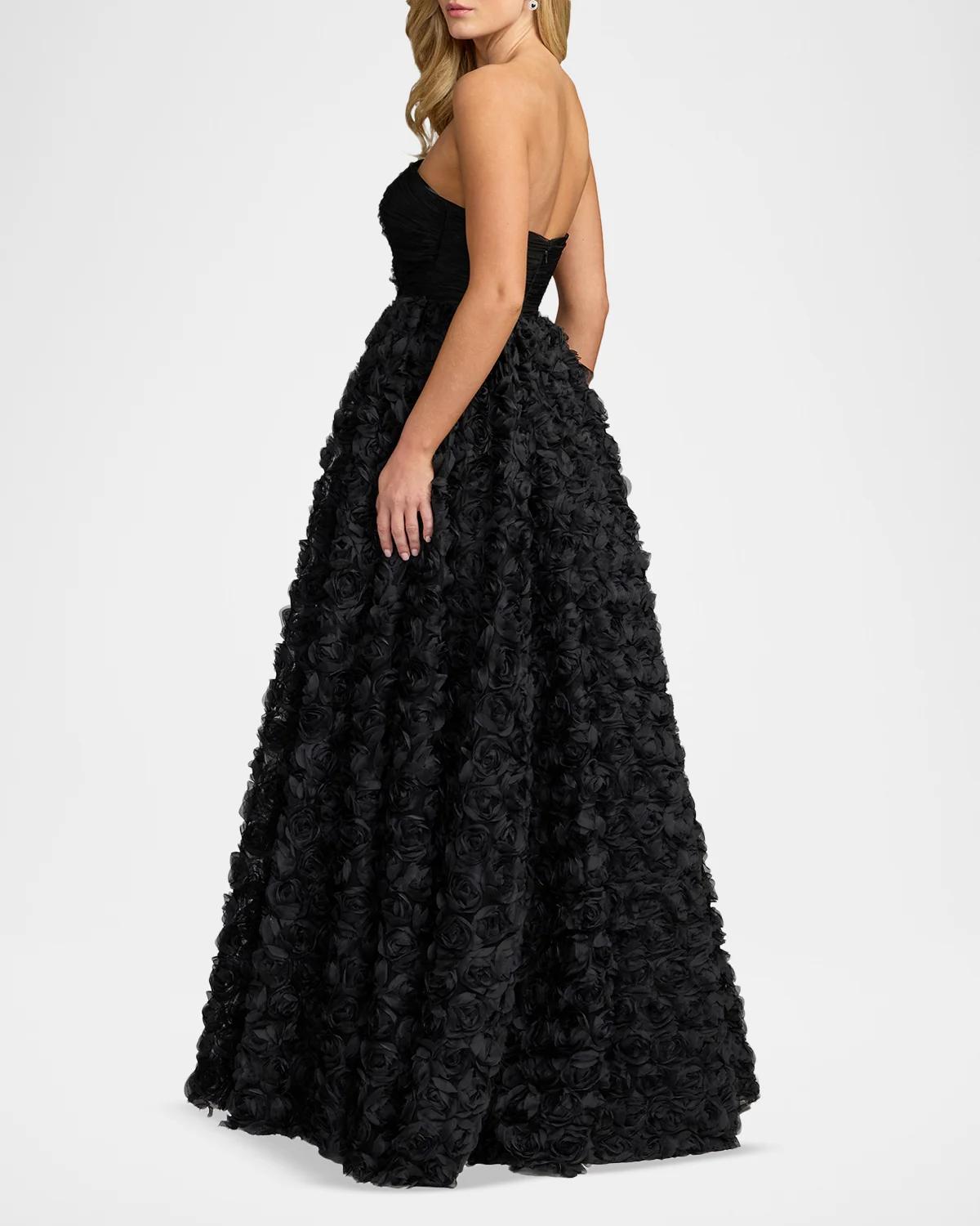 Strapless Rosette Lace Ballgown - thumbnail 3