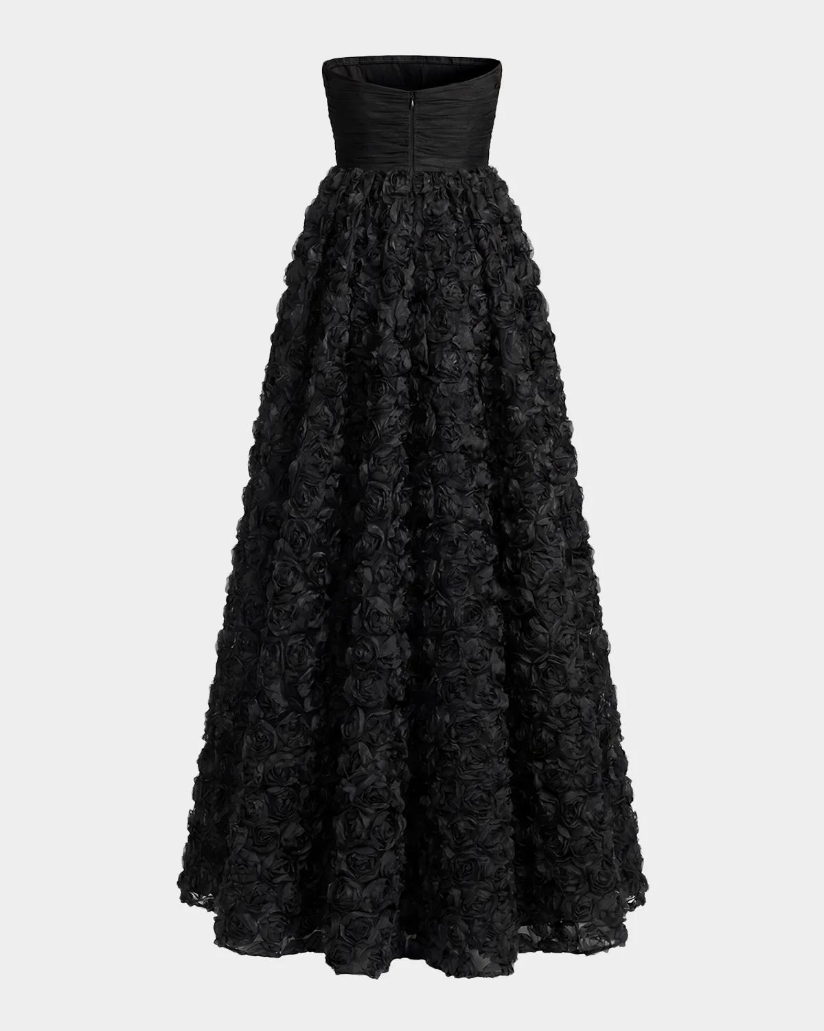 Strapless Rosette Lace Ballgown - thumbnail 4