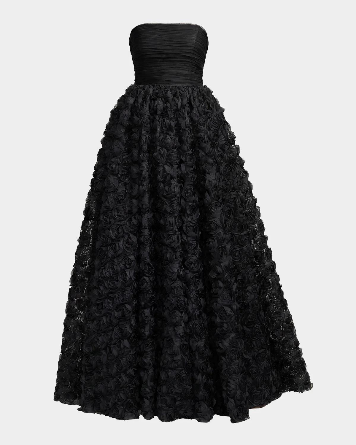 Strapless Rosette Lace Ballgown