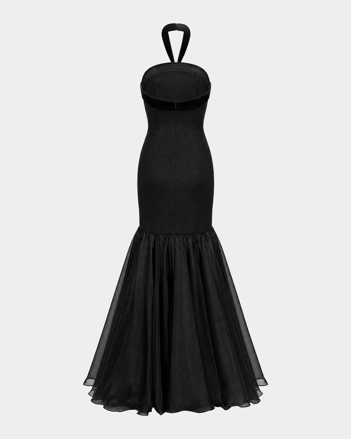 Halter Bow Mermaid Chiffon Gown - thumbnail 4