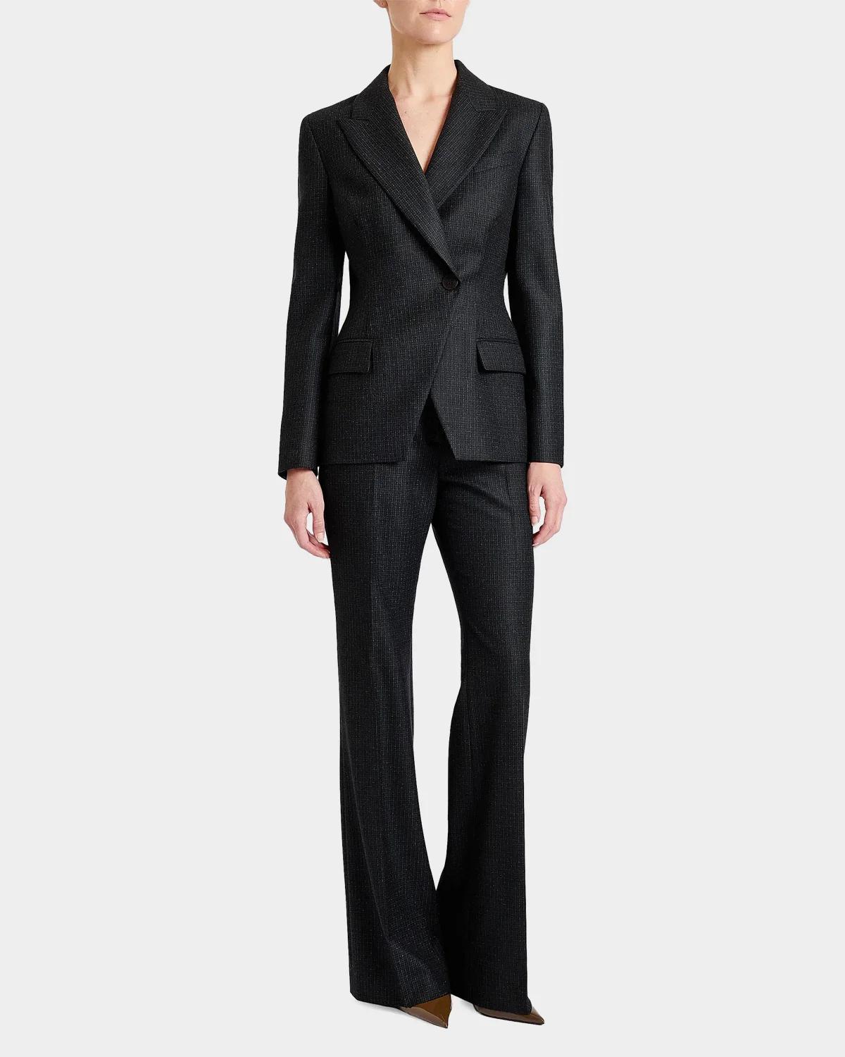 Malli Metallic-Check Virgin Wool Blazer - thumbnail 2