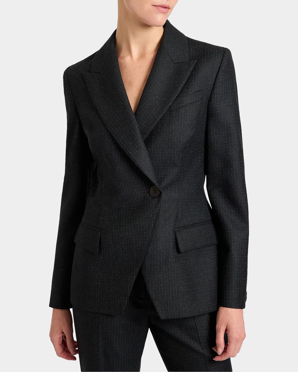 Malli Metallic-Check Virgin Wool Blazer - thumbnail 4