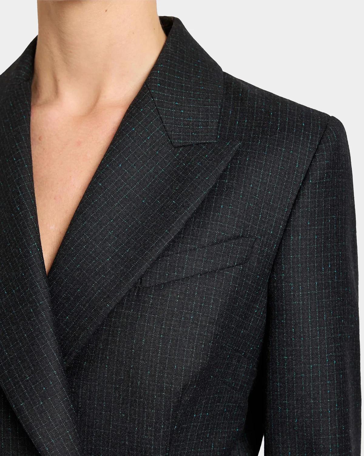 Malli Metallic-Check Virgin Wool Blazer - thumbnail 5