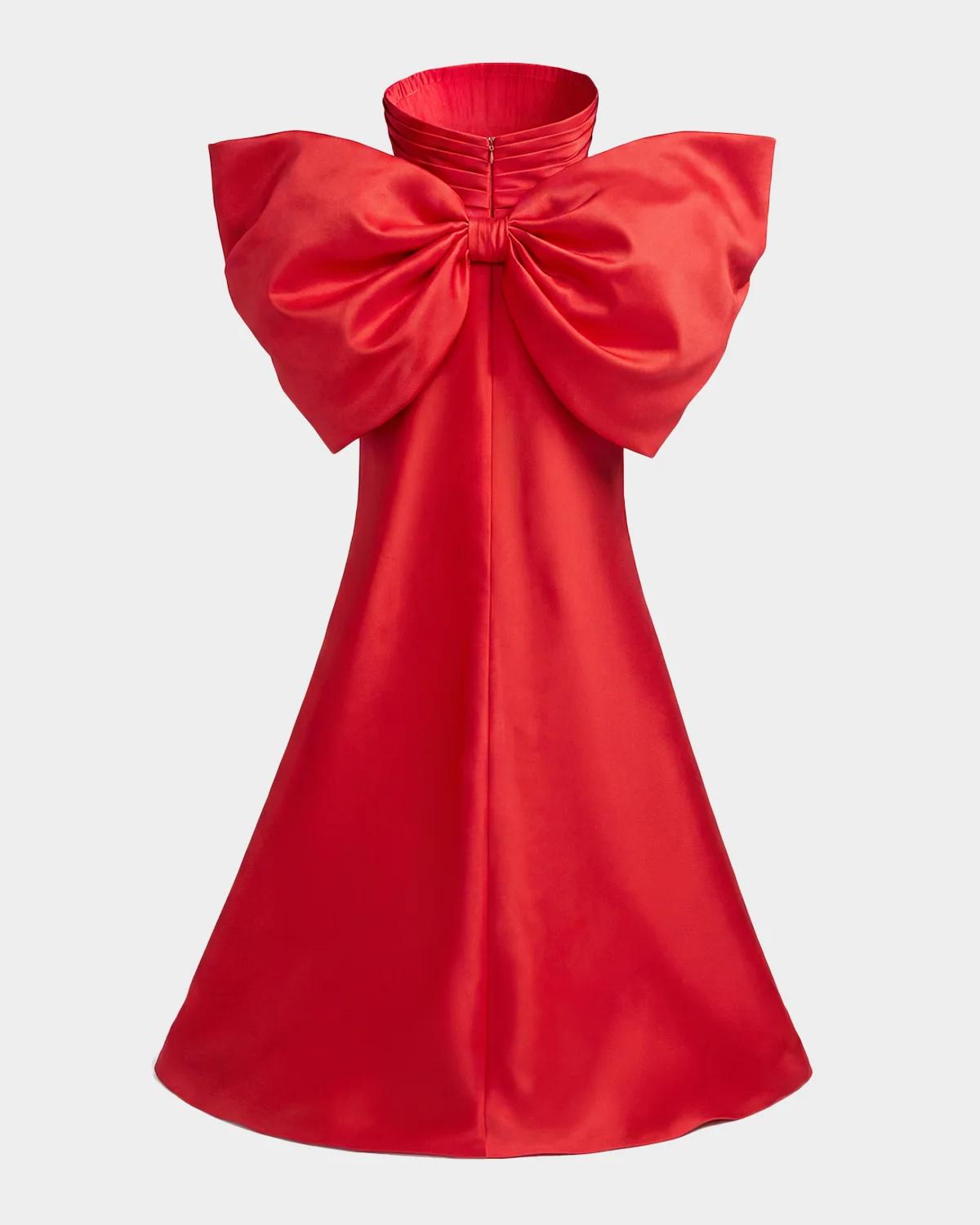 Oversized Bow Satin Gown - thumbnail 3