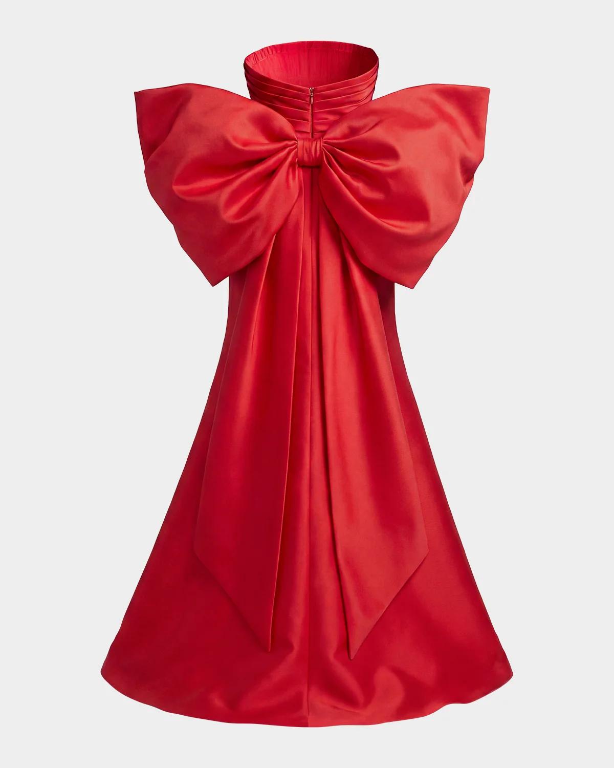 Oversized Bow Satin Gown - thumbnail 4
